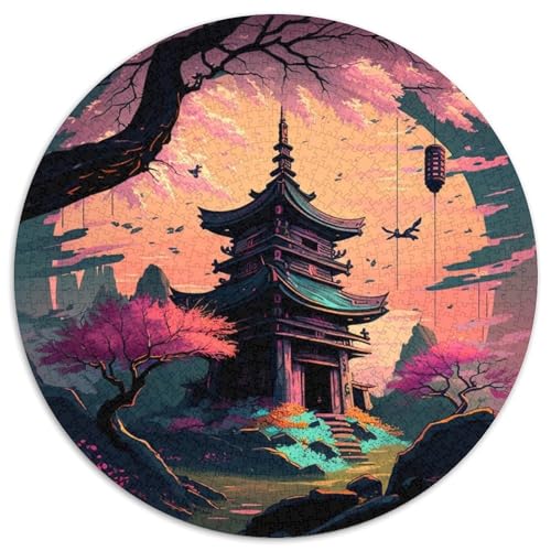 1000-teiliges Puzzle für Erwachsene, japanischer Tempel, anspruchsvolles Denkspiel für Teenager, unterhaltsames interaktives Spiel für die ganze Familie, 1000 Teile (67,5x67,5cm) von WGLINGX