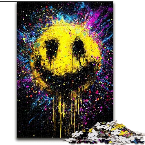 1000-teiliges Puzzle für Erwachsene, lächelndes Emoticon-Puzzle für Erwachsene, pädagogisches und unterhaltsames Indoor-Spiel zur Heimdekoration (Größe 26x38cm) von WGLINGX