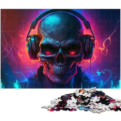 1000-teiliges Puzzle für Erwachsene, magischer Totenkopf, Lernspiele für Zuhause, DIY-Spielzeug, Künstlersammlung, bildende Kunst (Größe 50 x 75 cm) von WGLINGX
