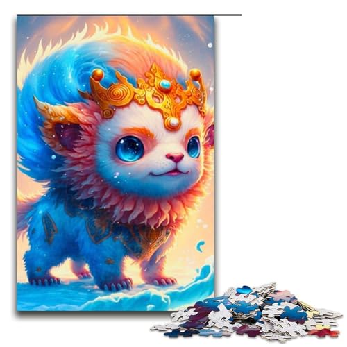 1000-teiliges Puzzle für Erwachsene, niedlicher Drache, Babyspielzeug, Lernspiele, Stressabbau, Analyse und Logik (Größe 50 x 75 cm) von WGLINGX