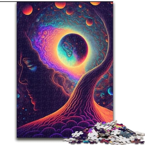 1000-teiliges Puzzle für Erwachsene, psychedelische Holzpuzzles, Spaß für die ganze Familie, Basteln, perfekt für Geburtstage, Feiertage, Größe 26x38cm 1000-teiliges Puzzle für Erwachsene, psychedelische Holzpuzzles, Spaß für die ganze Familie, Basteln, perfekt für Geburtstage, Feiertage, Größe 26x38cm von WGLINGX