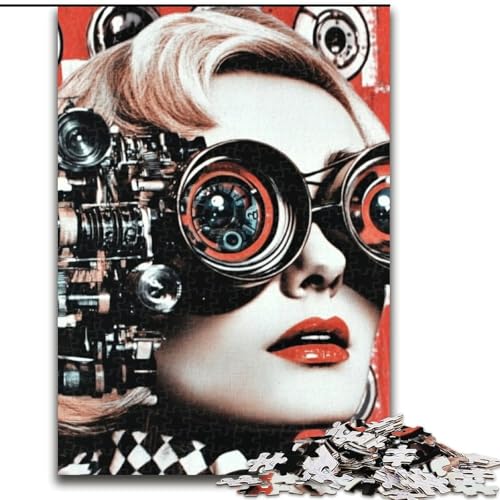 1000-teiliges Puzzle für Erwachsene, psychedelische Kunst, anspruchsvolle Puzzles, Kunstwerk-Dekor, Intelligenzspielzeug für Familien-Indoor-Spiele (Größe 50x75cm) von WGLINGX