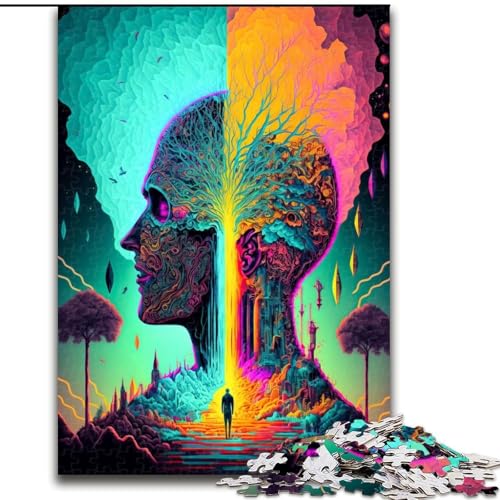 1000-teiliges Puzzle für Erwachsene, psychedelisches Denkspiel, 1000 Teile für Erwachsene, Spielzeug, Geschenk, pädagogisches intellektuelles Dekomprimierungsspaß, Familienspiel, Größe 26x38cm 1000-teiliges Puzzle für Erwachsene, psychedelisches Denkspiel, 1000 Teile für Erwachsene, Spielzeug, Geschenk, pädagogisches intellektuelles Dekomprimierungsspaß, Familienspiel, Größe 26x38cm von WGLINGX