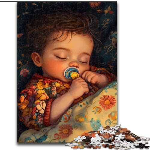 1000-teiliges Puzzle für Erwachsene, schlafendes Kind, unmögliche Puzzles für Erwachsene, Geschenk zum Selbermachen, Spaß, geeignet für die Dekoration von Zuhause, Wohnzimmer, Büro (Größe 50x75cm) von WGLINGX