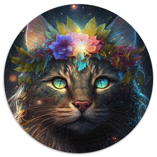 1000-teiliges Puzzle für Erwachsene, schöne Blumen und Katzen, anspruchsvolles Denkspiel für Teenager, unterhaltsames interaktives Spiel für die ganze Familie, 1000 Teile (67,5x67,5cm) von WGLINGX