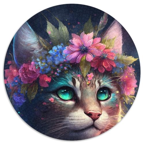 1000-teiliges Puzzle für Erwachsene, schöne Blumen und Katzen, anspruchsvolles Denkspiel für Teenager, unterhaltsames interaktives Spiel für die ganze Familie, 1000 Teile (67,5x67,5cm) von WGLINGX