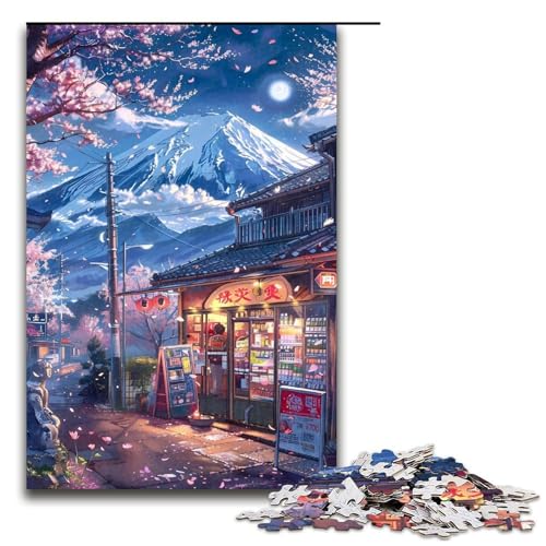 1000-teiliges Puzzle für Erwachsene, schöner Berg Fuji, Lernpuzzle, Familienspiel, Wichtelgeschenke, 50 x 75 cm von WGLINGX