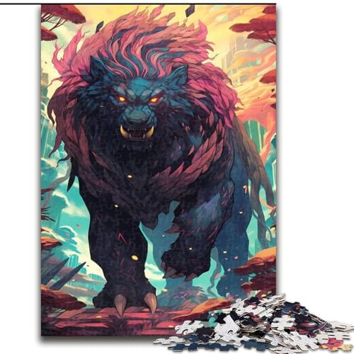 1000-teiliges Puzzle für Erwachsene, schwarzes Löwenmonster, Holzpuzzle, Spaß für die ganze Familie, Basteln, perfekt für Geburtstage, Feiertage, Größe 50x75cm 1000-teiliges Puzzle für Erwachsene, schwarzes Löwenmonster, Holzpuzzle, Spaß für die ganze Familie, Basteln, perfekt für Geburtstage, Feiertage, Größe 50x75cm von WGLINGX