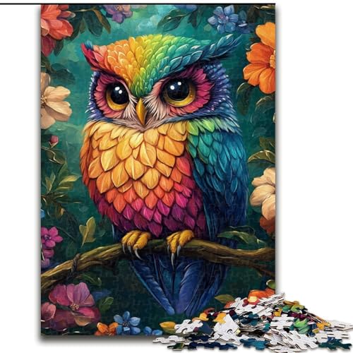 1000-teiliges Puzzle für Erwachsene, süße kleine Eule, unmögliches Puzzle für Erwachsene, Geschenk zum Selbermachen, Spaß, geeignet für die Dekoration von Zuhause, Wohnzimmer, Büro (Größe 50x75cm) von WGLINGX