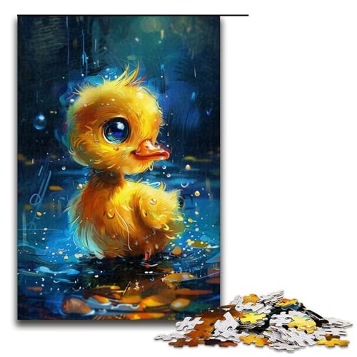 1000-teiliges Puzzle für Erwachsene, süße kleine gelbe Ente, Puzzle für Erwachsene, Holzpuzzle, tolle Geschenke zu Weihnachten (Größe 50 x 75 cm) von WGLINGX
