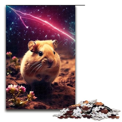 1000-teiliges Puzzle für Erwachsene, süßer Hamster in der Galaxie, anspruchsvolles Spielpuzzle, geeignet für Jugendliche ab 14 Jahren (Größe 50 x 75 cm) von WGLINGX