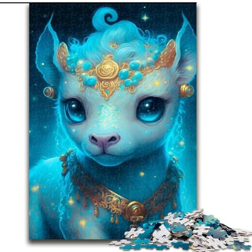 1000-teiliges Puzzle für Erwachsene, süßes Drachenbaby, Holzpuzzle für Erwachsene, anspruchsvolles DIY-Denkspiel, interaktive Familienaktivität (Größe 26x38cm) von WGLINGX