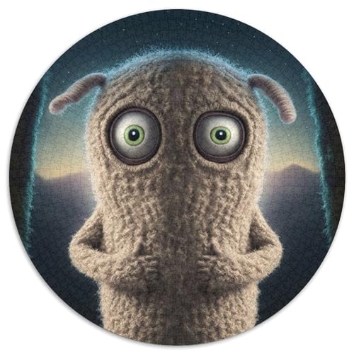 1000-teiliges Puzzle für Erwachsene, süßes Monster, runde 1000-teilige Puzzles für Erwachsene für Teenager und Familien, perfekte DIY-Dekoration und knifflige Herausforderung (67,5x67,5cm) von WGLINGX