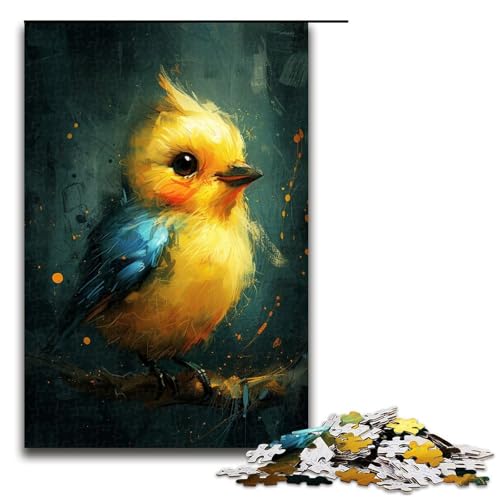 1000-teiliges Puzzle für Erwachsene, süßes kleines gelbes Vogel-Puzzle, Geschenke, trainieren Ihr Gehirn und Ihre Hände, geeignet für Teenager ab 14 Jahren (Größe 50 x 75 cm) von WGLINGX