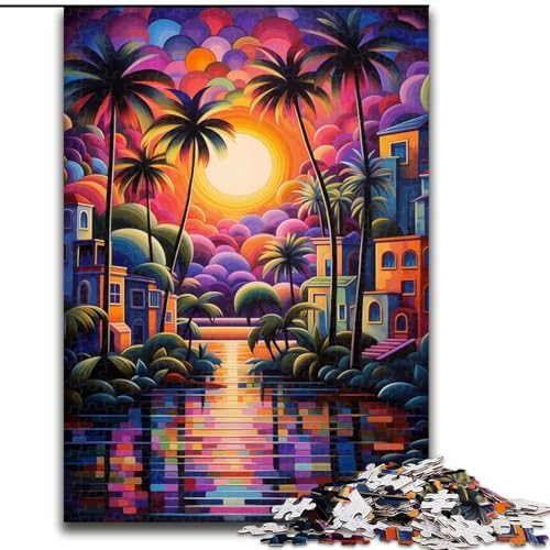 1000-teiliges Puzzle für Erwachsene, wunderschöne Strandlandschaft, Puzzle 1000 Teile für Erwachsene, Familienspaß zum Basteln, perfekt für Geburtstage, Feiertage (Größe 26x38cm) von WGLINGX