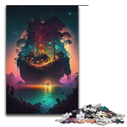 1000-teiliges Puzzle für Erwachsene, wunderschöne kleine Insel, Kartonpuzzle, Puzzle für Erwachsene, Geschenke, 38 x 26 cm von WGLINGX