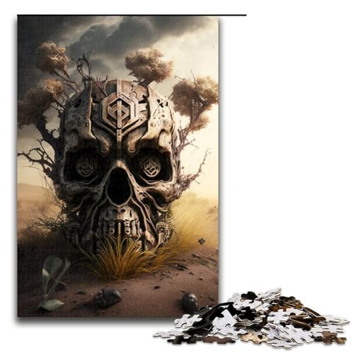 1000-teiliges Puzzle für Erwachsene, wunderschönes Totenkopf-Puzzle – anspruchsvolles Spiel, 75 x 50 cm von WGLINGX