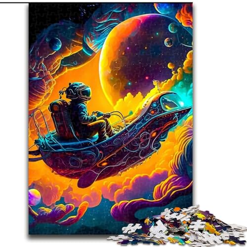 1000-teiliges Puzzle für Erwachsene,Astronaut im Weltraum,Puzzle 1000 Teile für Erwachsene,Spielzeug,Geschenk,pädagogisches intellektuelles Entspannungsspiel,lustiges Familienspiel,Größe 26x38cm von WGLINGX