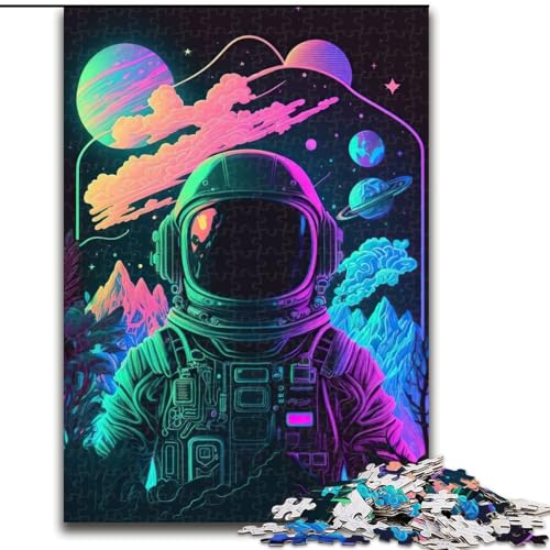 1000-teiliges Puzzle für Erwachsene,Neon-Astronauten-Puzzle,1000 Teile für Erwachsene,Spielzeug,Geschenk,pädagogisches,intellektuelles,entspannendes Spaßspiel für die ganze Familie,Größe 26x38cm von WGLINGX