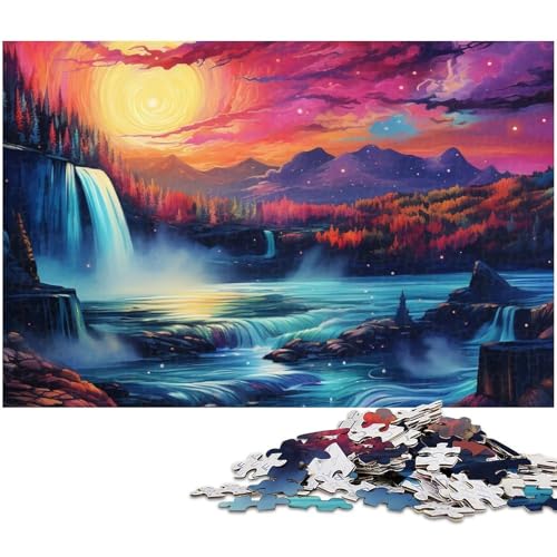 1000-teiliges Puzzle für Erwachsene,Psychedelisches Puzzle „Niagarafälle bei Nacht“ – anspruchsvolles Spiel,jedes Teil ist einzigartig – anspruchsvolles,unterhaltsames Spiel für die ganze Familie von WGLINGX