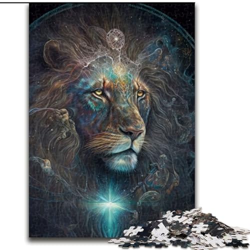 1000-teiliges Puzzle für Erwachsene,Starlight Visionary Lion,Puzzles 1000 Teile für Erwachsene,Spielzeug,Geschenk,pädagogisches intellektuelles Entspannungsspiel,lustiges Familienspiel,Größe 26x38cm von WGLINGX