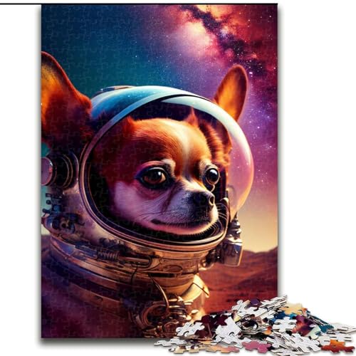1000-teiliges Puzzle für Erwachsene,Weltraum-Chihuahua,Puzzle 1000 Teile für Erwachsene,Spielzeug,Geschenk,pädagogisches,intellektuelles,entspannendes Spaßspiel für die ganze Familie,Größe 50x75cm von WGLINGX