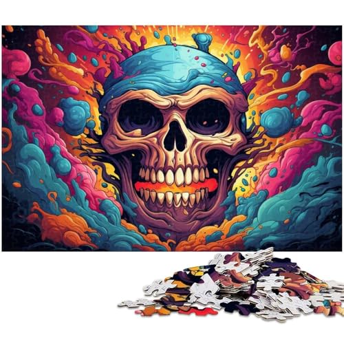 1000-teiliges Puzzle für Erwachsene,farbenfrohes psychedelisches Cartoon-Totenkopf-Puzzle–anspruchsvolles Spiel,jedes Teil ist einzigartig – anspruchsvolles,unterhaltsames Spiel für die ganze Familie 1000-teiliges Puzzle für Erwachsene,farbenfrohes psychedelisches Cartoon-Totenkopf-Puzzle–anspruchsvolles Spiel,jedes Teil ist einzigartig – anspruchsvolles,unterhaltsames Spiel für die ganze Familie von WGLINGX