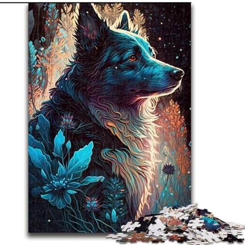 1000-teiliges Puzzle für Erwachsene,imaginäres Border Collie-Puzzle,1000 Teile für Erwachsene,Spielzeug,Geschenk,pädagogisches intellektuelles Entspannungsspiel,lustiges Familienspiel,Größe 26x38cm von WGLINGX