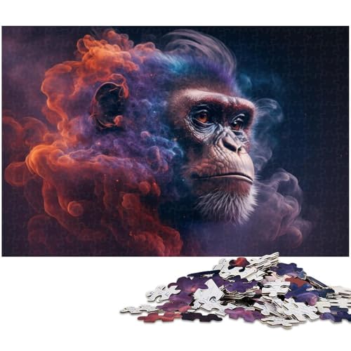 1000-teiliges Puzzle für Erwachsene „Affennebel“ – anspruchsvolles Spiel, jedes Teil ist einzigartig – anspruchsvolles, unterhaltsames Spiel für die ganze Familie (Größe 38 x 26 cm) von WGLINGX