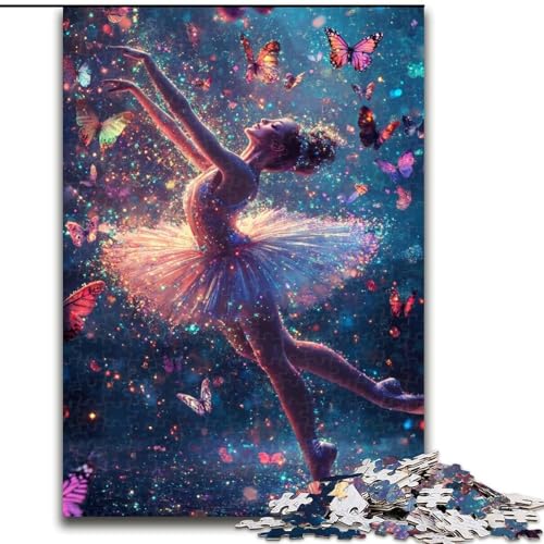 1000-teiliges Puzzle für Erwachsene „Balletttänzerin“, 1000 Teile Puzzle für Erwachsene mit interaktivem Familienspiel, Kinder ab 14 Jahren (Größe 50x75cm) von WGLINGX