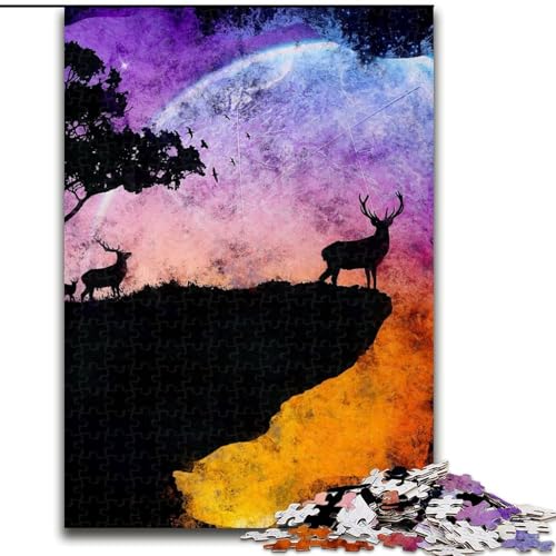 1000-teiliges Puzzle für Erwachsene „Der Hirsch mit Mond“, Puzzle für Erwachsene, 1000 Teile, Lernspielzeug, Größe 26x38cm 1000-teiliges Puzzle für Erwachsene „Der Hirsch mit Mond“, Puzzle für Erwachsene, 1000 Teile, Lernspielzeug, Größe 26x38cm von WGLINGX