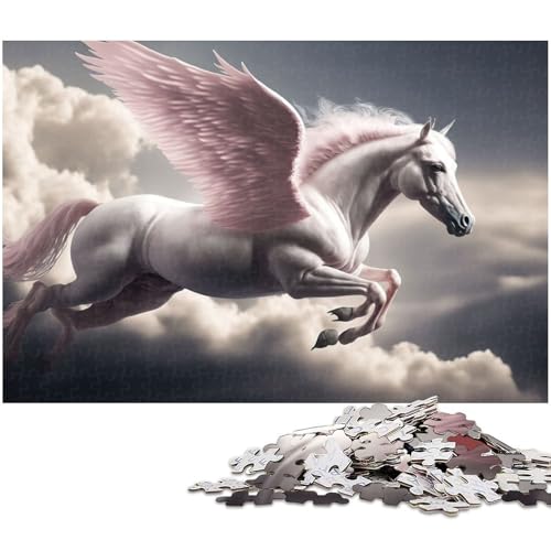 1000-teiliges Puzzle für Erwachsene „Fliegendes Pferd“ – anspruchsvolles Spiel, jedes Teil ist einzigartig – anspruchsvolles, unterhaltsames Spiel für die ganze Familie (Größe 38 x 26 cm) von WGLINGX