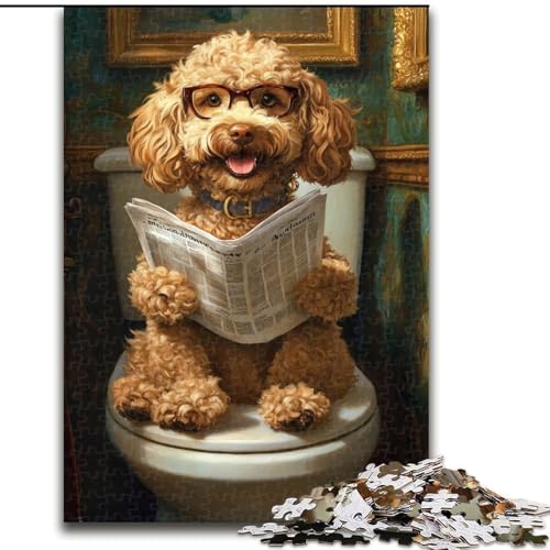 1000-teiliges Puzzle für Erwachsene „Happy Goldendoodle“-Puzzle, 1000 Teile, pädagogisches und unterhaltsames Indoor-Spiel für die Heimdekoration (Größe 50x75cm) von WGLINGX