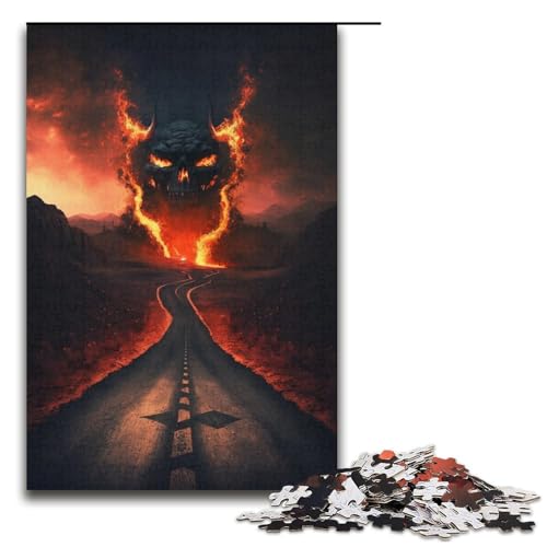 1000-teiliges Puzzle für Erwachsene „Höllendämonen“-Puzzle – anspruchsvolles Spiel, jedes Teil ist einzigartig – anspruchsvolles, unterhaltsames Spiel für die ganze Familie (Größe 38 x 26 cm) von WGLINGX