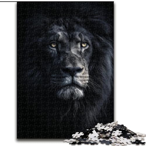 1000-teiliges Puzzle für Erwachsene „Lion Sin The Darkness“, Papppuzzle für Erwachsene, Geburtstage, Weihnachten, Halloween, Thanksgiving, Ostern (Größe 26x38cm) von WGLINGX