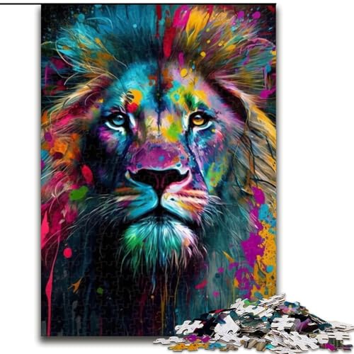 1000-teiliges Puzzle für Erwachsene „Magischer Löwe“ aus Pappe, pädagogisches und unterhaltsames Indoor-Spiel für die Inneneinrichtung (Größe 26x38cm) von WGLINGX
