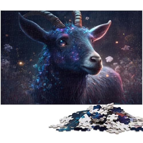 1000-teiliges Puzzle für Erwachsene „Magisches Ziegen-Puzzle“ – anspruchsvolles Spiel, jedes Teil ist einzigartig – anspruchsvolles, unterhaltsames Spiel für die ganze Familie (Größe 38 x 26 cm) von WGLINGX