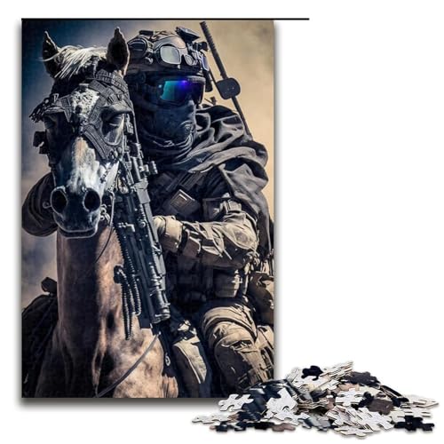 1000-teiliges Puzzle für Erwachsene „Pferdetruppen“-Puzzle – anspruchsvolles Spiel, jedes Teil ist einzigartig – anspruchsvolles, unterhaltsames Spiel für die ganze Familie (Größe 50 x 75 cm) von WGLINGX
