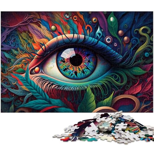 1000-teiliges Puzzle für Erwachsene „Psychedelic Eyes“ – anspruchsvolles Spiel, jedes Teil ist einzigartig – anspruchsvolles, unterhaltsames Spiel für die ganze Familie (Größe 50 x 75 cm) von WGLINGX