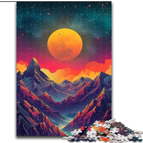 1000-teiliges Puzzle für Erwachsene „Psychedelic Mountains“, Puzzle für Erwachsene für Jugendliche ab 14 Jahren, Heimdekoration (Größe 26x38cm) von WGLINGX