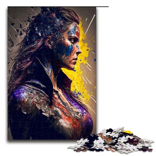 1000-teiliges Puzzle für Erwachsene „Sie ist unsere Heldin“, lustige Puzzles, geeignet für Teenager ab 14 Jahren (Größe 50 x 75 cm) von WGLINGX