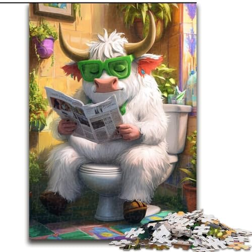 1000-teiliges Puzzle für Erwachsene „Yak Go Toilet“ aus Pappe. Anspruchsvolles Denkspiel für Teenager, perfekt als Heimdekoration oder Geschenk (Größe 26x38cm) von WGLINGX