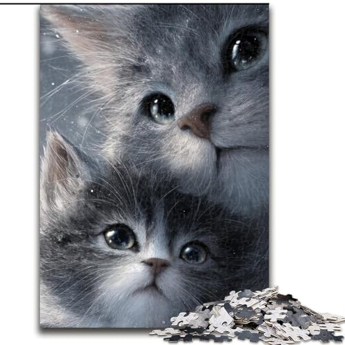 1000-teiliges Puzzle für Erwachsene Art Cat JigsawPuzzle 1000 Teile für Erwachsene Anspruchsvolles Denkspiel für Teenager und Familien (Größe 26x38cm) von WGLINGX