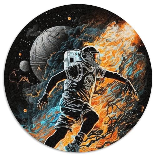 1000-teiliges Puzzle für Erwachsene Astronauten Spielen Basketball, Kartonpuzzle, Geburtstage, Feiertage und Heimdekoration (67,5x67,5cm) von WGLINGX