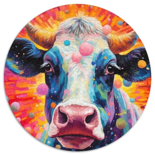 1000-teiliges Puzzle für Erwachsene Kuh mit Kreis, anspruchsvolles Denkspiel für Teenager, unterhaltsames interaktives Spiel für die ganze Familie, 1000 Teile (67,5x67,5cm) von WGLINGX