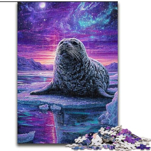 1000-teiliges Puzzle für Erwachsene Psychedelic Seal JigsawPuzzle 1000 Teile für Erwachsene Anspruchsvolles Denkspiel für Teenager und Familien (Größe 26x38cm) von WGLINGX