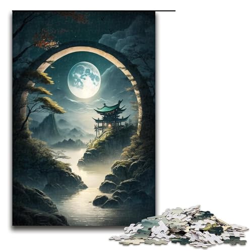 1000-teiliges Puzzle für Erwachsene im japanischen Stil, Holzpuzzle, Spielzeug, Denkspiel (Größe 50 x 75 cm) von WGLINGX