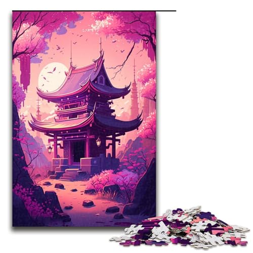 1000-teiliges Puzzle für Erwachsene im japanischen Stil, Holzpuzzle, Spielzeug, Denkspiel (Größe 50 x 75 cm) von WGLINGX