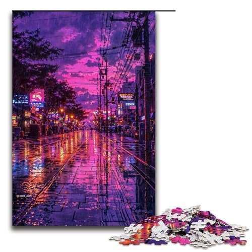 1000-teiliges Puzzle für Erwachsene im japanischen Stil, Holzpuzzle, Spielzeug, Denkspiel (Größe 50 x 75 cm) von WGLINGX