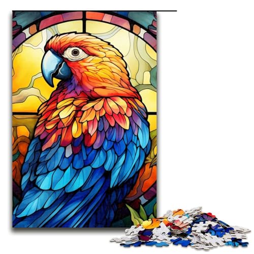 1000-teiliges Puzzle für Erwachsene mit Buntglas-Papagei. Spaß bei Aktivitäten zu Hause, Geburtstagsgeschenk, Reisegeschenk, 19,69 x 29,53 Zoll 1000-teiliges Puzzle für Erwachsene mit Buntglas-Papagei. Spaß bei Aktivitäten zu Hause, Geburtstagsgeschenk, Reisegeschenk, 19,69 x 29,53 Zoll von WGLINGX